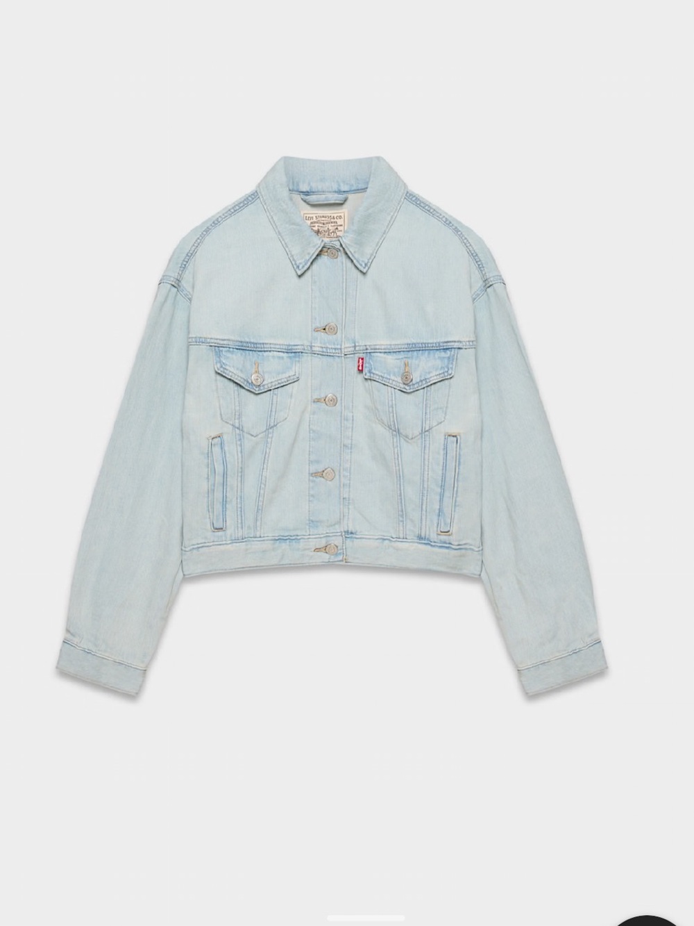 NWT Levi's Light Blue Shrunken Denim Trucker Jacket Sz Medium